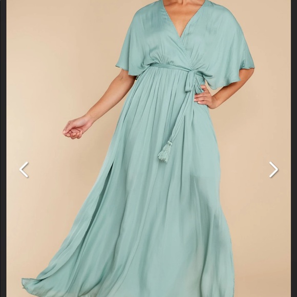 Cross My Heart Dusted Jade Maxi Dress - Picture 2 of 7